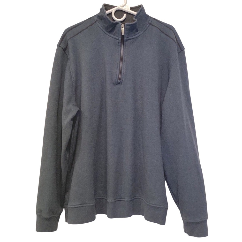 Van Heusen Flex Quarter Zip 2XL‎ Fleece Pullover Classic Fit Sweatshirt BLUE